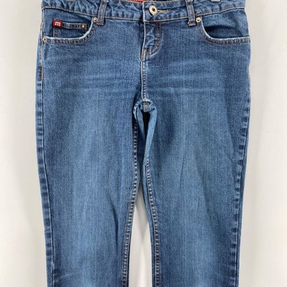 🎁5/$25 Moto Jeans Women 30 Skinny 5 Pocket Blue Denim Full Zip Button Closure - Picture 2 of 16